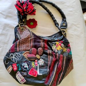 Colorful Desigual bag with eye catching patches